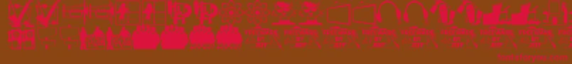 Nifty50sIcons1Jl Font – Red Fonts on Brown Background