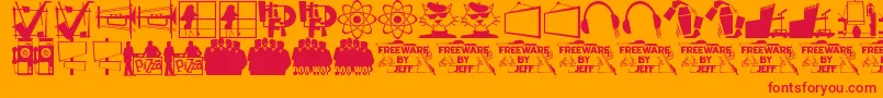 Nifty50sIcons1Jl Font – Red Fonts on Orange Background