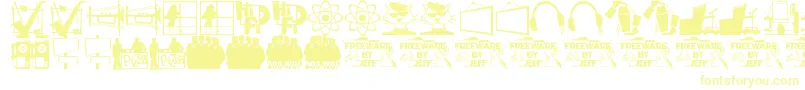Nifty50sIcons1Jl-Schriftart – Gelbe Schriften auf weißem Hintergrund