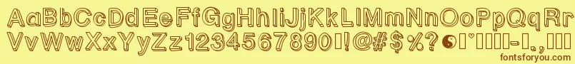 Pastelblock1 Font – Brown Fonts on Yellow Background