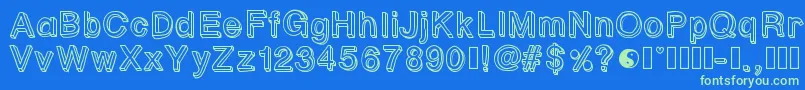 Pastelblock1 Font – Green Fonts on Blue Background