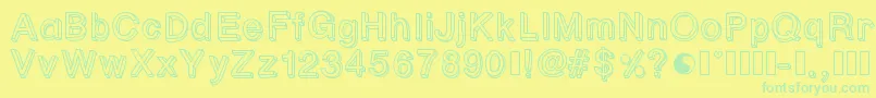 Czcionka Pastelblock1 – zielone czcionki na żółtym tle
