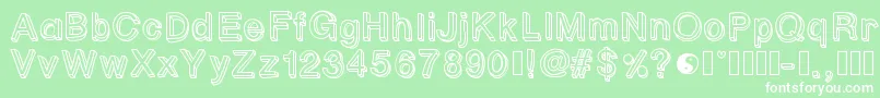 Czcionka Pastelblock1 – białe czcionki na zielonym tle