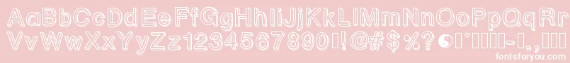 Pastelblock1-Schriftart – Weiße Schriften auf rosa Hintergrund