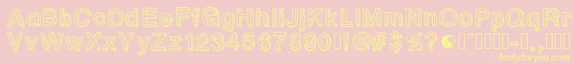 Czcionka Pastelblock1 – żółte czcionki na różowym tle