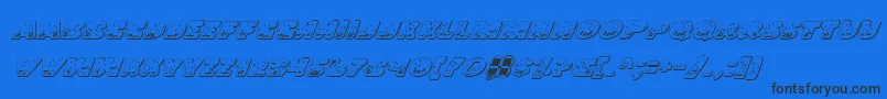 LandSharkOutlineItalic Font – Black Fonts on Blue Background