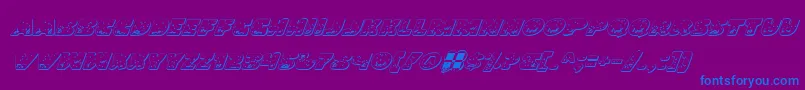 LandSharkOutlineItalic Font – Blue Fonts on Purple Background