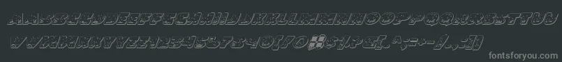 LandSharkOutlineItalic Font – Gray Fonts on Black Background