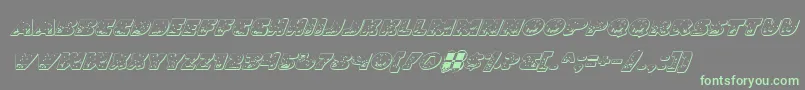 LandSharkOutlineItalic-Schriftart – Grüne Schriften auf grauem Hintergrund