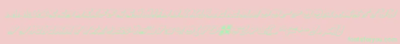 LandSharkOutlineItalic Font – Green Fonts on Pink Background