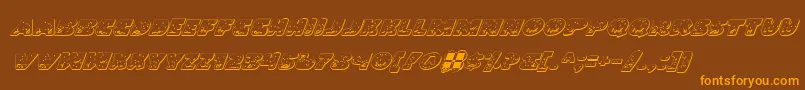 LandSharkOutlineItalic-Schriftart – Orangefarbene Schriften auf braunem Hintergrund