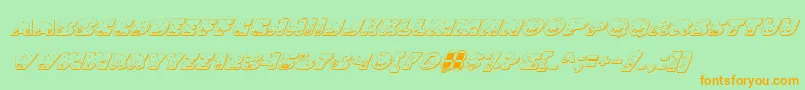 LandSharkOutlineItalic-Schriftart – Orangefarbene Schriften auf grünem Hintergrund