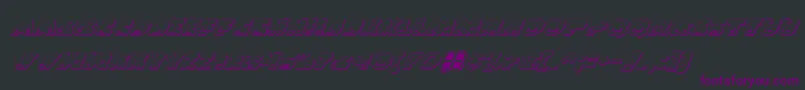 LandSharkOutlineItalic-Schriftart – Violette Schriften auf schwarzem Hintergrund