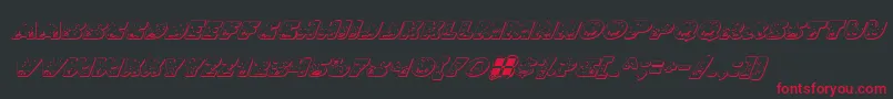 LandSharkOutlineItalic Font – Red Fonts on Black Background