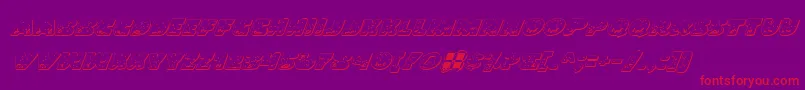 LandSharkOutlineItalic-Schriftart – Rote Schriften auf violettem Hintergrund