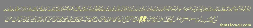 LandSharkOutlineItalic Font – Yellow Fonts on Gray Background