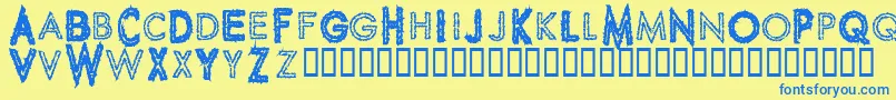 SpikeCrumbGeiger Font – Blue Fonts on Yellow Background