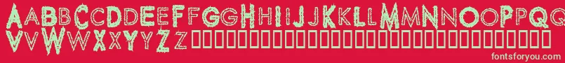 SpikeCrumbGeiger Font – Green Fonts on Red Background