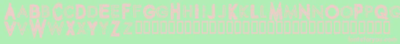 フォントSpikeCrumbGeiger – 緑の背景にピンクのフォント