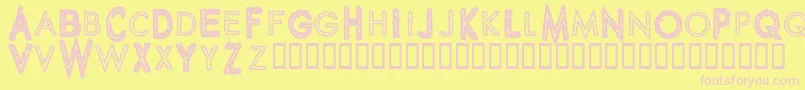 フォントSpikeCrumbGeiger – ピンクのフォント、黄色の背景