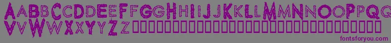 フォントSpikeCrumbGeiger – 紫色のフォント、灰色の背景