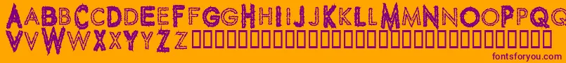 SpikeCrumbGeiger-Schriftart – Violette Schriften auf orangefarbenem Hintergrund
