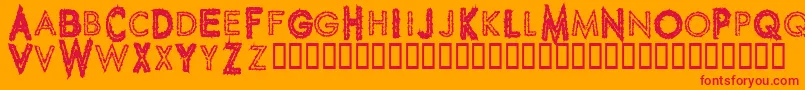 SpikeCrumbGeiger Font – Red Fonts on Orange Background