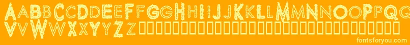 SpikeCrumbGeiger Font – Yellow Fonts on Orange Background