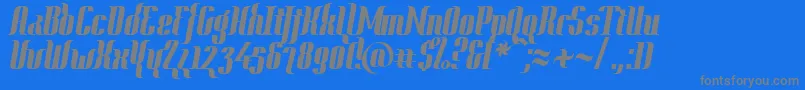 Fonte Year2000ContextHeavy – fontes cinzas em um fundo azul