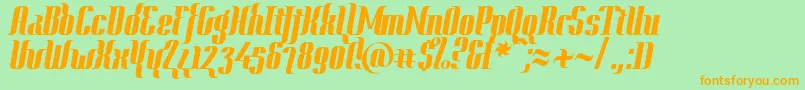 Year2000ContextHeavy Font – Orange Fonts on Green Background