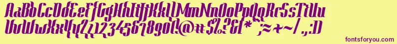 Year2000ContextHeavy Font – Purple Fonts on Yellow Background