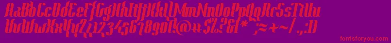 Fonte Year2000ContextHeavy – fontes vermelhas em um fundo violeta
