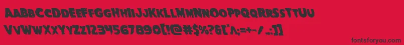 フォントGoblincreekleft – 赤い背景に黒い文字
