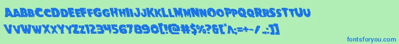 Goblincreekleft-Schriftart – Blaue Schriften auf grünem Hintergrund