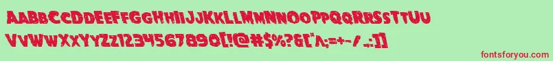 Goblincreekleft-Schriftart – Rote Schriften auf grünem Hintergrund