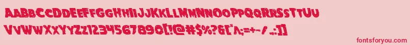 Goblincreekleft-Schriftart – Rote Schriften auf rosa Hintergrund