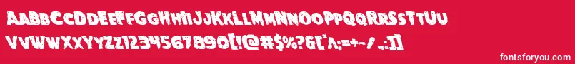 Fonte Goblincreekleft – fontes brancas em um fundo vermelho