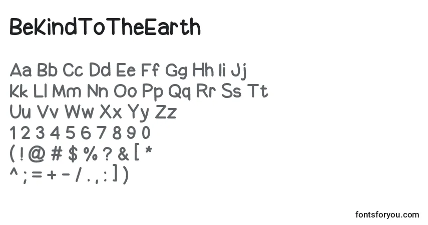 BeKindToTheEarth Font – alphabet, numbers, special characters