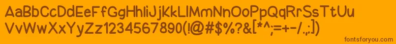 BeKindToTheEarth-fontti – ruskeat fontit oranssilla taustalla