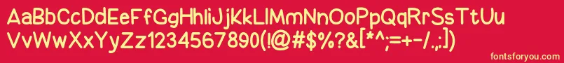 BeKindToTheEarth Font – Yellow Fonts on Red Background