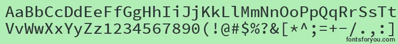 SourcecodeproMedium Font – Black Fonts on Green Background
