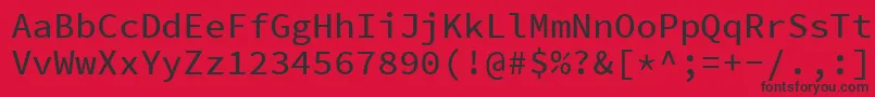 Saiba mais sobre a fonte SourcecodeproMedium Fonte SourcecodeproMedium – fontes pretas em um fundo vermelho