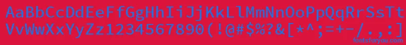 フォントSourcecodeproMedium – 赤い背景に青い文字