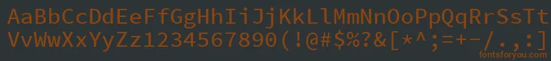 Шрифт SourcecodeproMedium – коричневые шрифты на чёрном фоне