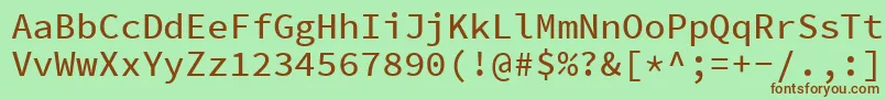 Шрифт SourcecodeproMedium – коричневые шрифты на зелёном фоне