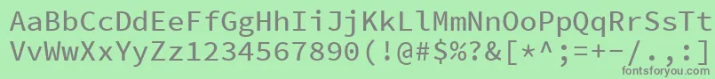 フォントSourcecodeproMedium – 緑の背景に灰色の文字