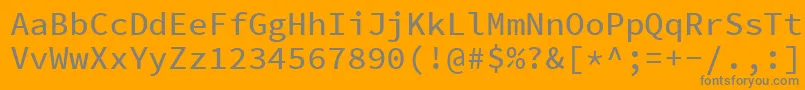 Czcionka SourcecodeproMedium – szare czcionki na pomarańczowym tle