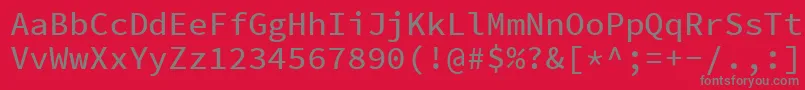 SourcecodeproMedium Font – Gray Fonts on Red Background