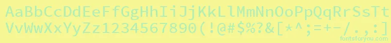 SourcecodeproMedium Font – Green Fonts on Yellow Background
