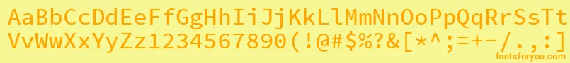 SourcecodeproMedium Font – Orange Fonts on Yellow Background